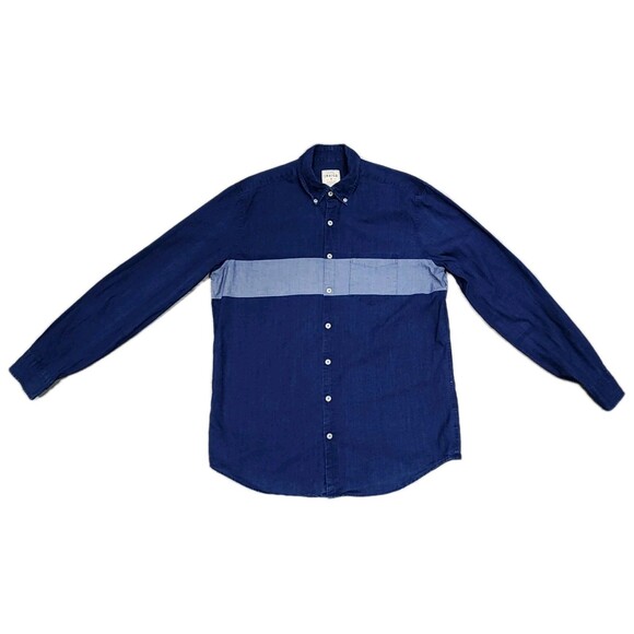 AEO Men’s Premium Indigo Classic Fit Denim Shirt Large - Picture 1 of 7